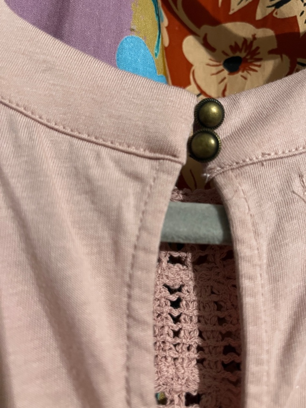 MAURICES Boho Light Pink Crochet Detail Tank Size XS - Picture 5 of 9